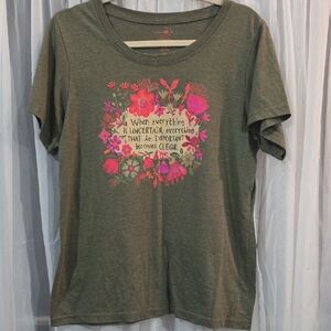 #43 Natural Life Olive Green Floral Graphic Women's Tee